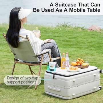 Hanke Multifunctional 26 Inch Hard Shell Suitcases with Wheels Travel Approved Luggage Large Rolling...