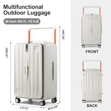 Hanke 26 Inch Hard Shell Suitcase - Versatile Travel Essential