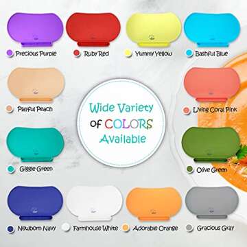 Silicone Children's Place Mat - Baby Mumbo | Food-Grade Quality with Unique Raised Edges for Spill P...