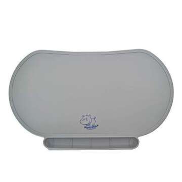 Silicone Children's Place Mat - Baby Mumbo | Food-Grade Quality with Unique Raised Edges for Spill Prevention | Lightweight, Portable, and Spill-Proof Tray (Giggle Green)