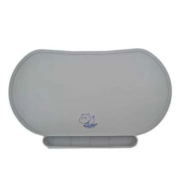 Silicone Children's Place Mat - Baby Mumbo | Food-Grade Quality with Unique Raised Edges for Spill Prevention | Lightweight, Portable, and Spill-Proof Tray (Giggle Green)