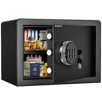 WASJOYE Security Home Safe Box - Digital Keypad Lock for Safe Storage