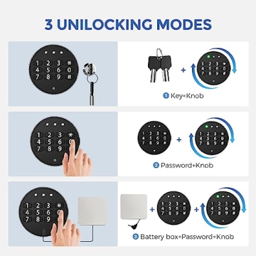 WASJOYE Safe Box with Digital Keypad for Home and Office