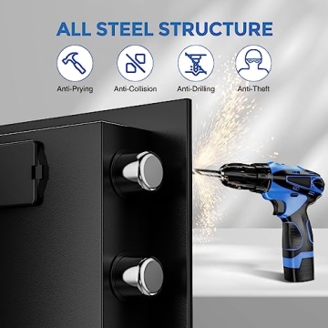 WASJOYE Safe Box with Digital Keypad for Home and Office