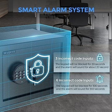 WASJOYE Safe Box with Digital Keypad for Home and Office