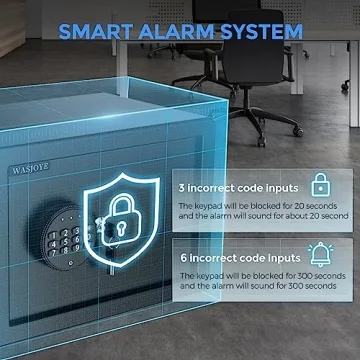 WASJOYE Safe Box with Digital Keypad for Home and Office
