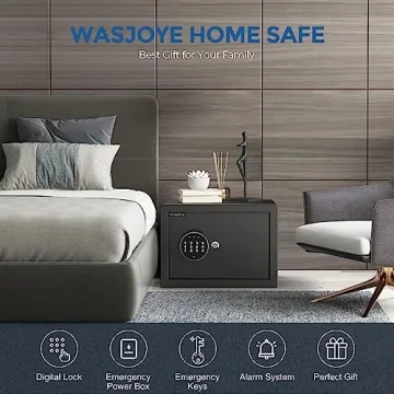 WASJOYE Safe Box with Digital Keypad for Home and Office