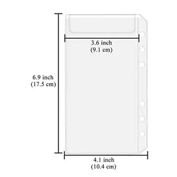 Antner 12PCS A6 Binder Pockets No Zipper Cash Envelopes for A6 6-Ring Binder, 6-Hole Zipless Binder Pouches Money Folder Organizer Budget Envelopes Loose Leaf Inserts Bags for Cash Stuffing Binder