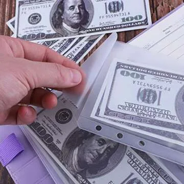 Antner 12PCS A6 Binder Pockets No Zipper Cash Envelopes for A6 6-Ring Binder, 6-Hole Zipless Binder Pouches Money Folder Organizer Budget Envelopes Loose Leaf Inserts Bags for Cash Stuffing Binder