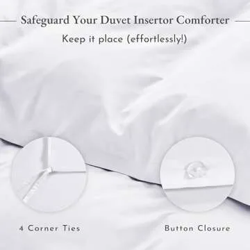 California Design Den Queen Duvet Cover Set - White Cotton Sateen
