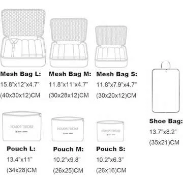 Fxkoolr 7-Piece Packing Cubes for Organized Travel
