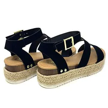 Stylish and Comfy Soda Clip Espadrilles Wedge Sandals