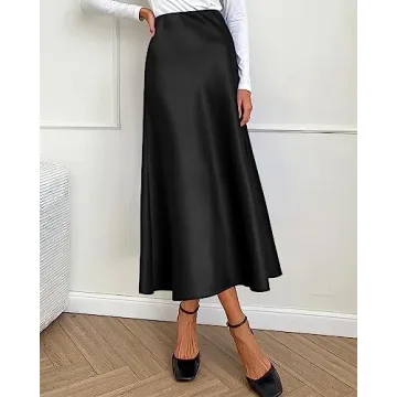 BTFBM Elegant Satin Midi Skirt for All Occasions