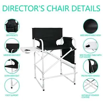 ABACAD Tall Director Chair - Portable Makeup Artist Convenience