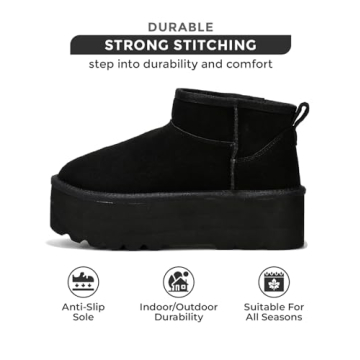 Stylish 100% Suede Ankle Boots for Winter Warmth