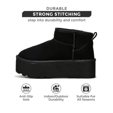 Stylish 100% Suede Ankle Boots for Winter Warmth