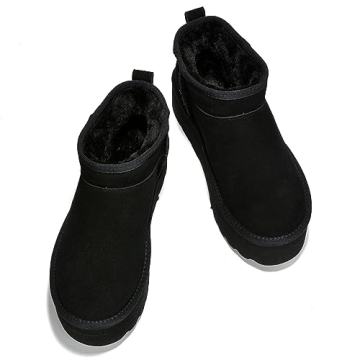 Stylish 100% Suede Ankle Boots for Winter Warmth
