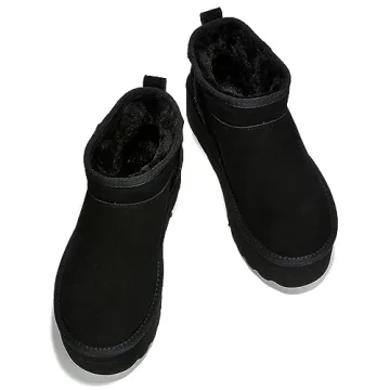 Stylish 100% Suede Ankle Boots for Winter Warmth