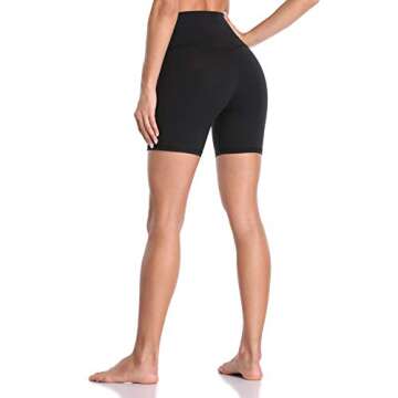 Colorfulkoala Women's High Waisted Biker Shorts with Pockets 6" Inseam Workout & Yoga Tights (XS, Black)