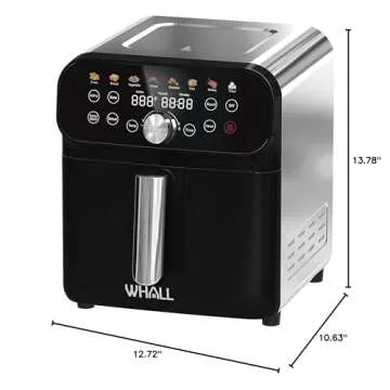 WHALL Air Fryer 6.2QT Digital Touchscreen 12-in-1
