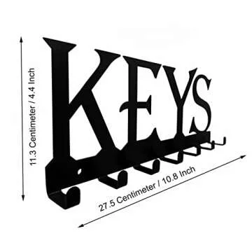 HeavenlyKraft Key Holder for Wall, Nail-Free Key Hooks, self Adhesive Hooks, Wall Mounted Key Hooks Organizer, Keys Hooks for Umbrella, Coats, Bags, Key Rack for Entryway, Hallway, Office