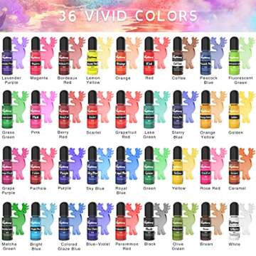 Epoxy Resin Pigment - 36 Color Liquid Translucent Colorant, Highly Concentrated Dye for DIY Jewelry ...