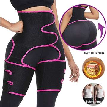 YWYJOSOF Waist Trainer for Women, 3 in 1 Waist Thigh Trimmer and Weight Loss Butt Lifter Shaper for ...
