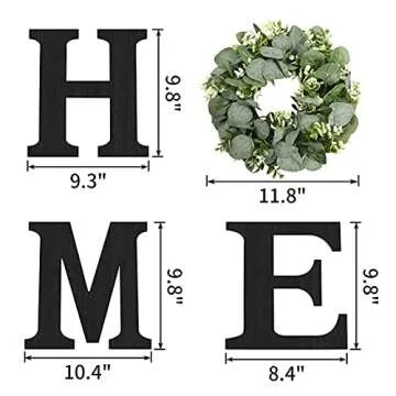 Stylish Wood Home Sign with Eucalyptus Wreath Decor