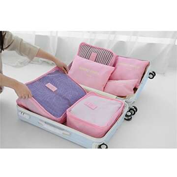 Pack Smart: 6 Set Packing Cubes for Travel Ease