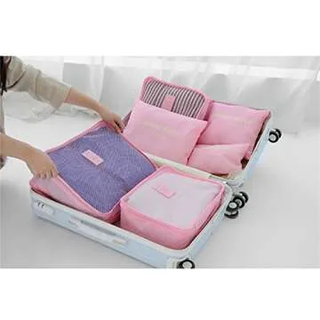 Pack Smart: 6 Set Packing Cubes for Travel Ease