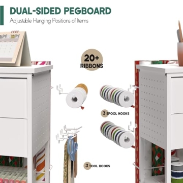 Yumkfoi Wrapping Paper Storage Cart for Easy Organizing