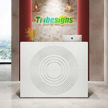 Tribesigns Modern Reception Desk for Chic Workspaces