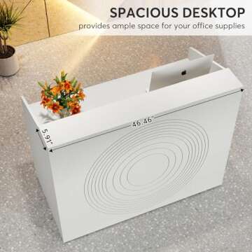 Tribesigns Modern Reception Desk for Chic Workspaces