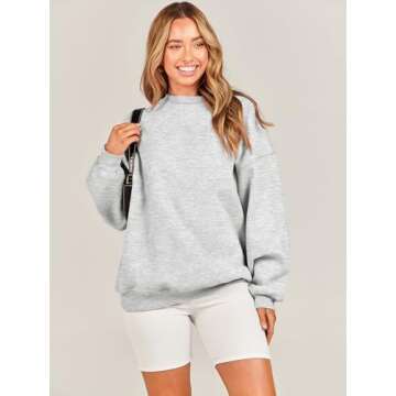 ANRABESS Sweatshirt for Women Oversized Crewneck Hoodies Fleece Casual Pullover Top Fall Fashion Outfits Clothes 2025 A1019 light gray Large