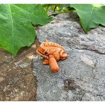 Charming Handmade Wooden Frog Musical Instrument for Any Space
