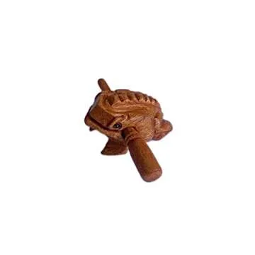 Charming Handmade Wooden Frog Musical Instrument for Any Space