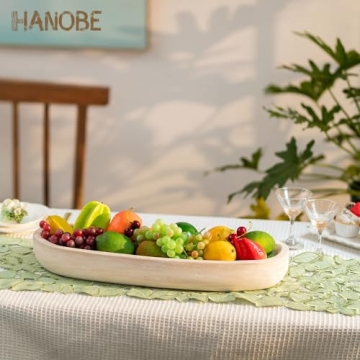 Hand-Carved Rustic Wood Dough Bowl for Home Decor