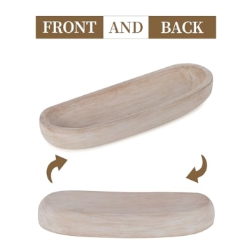 Hand-Carved Rustic Wood Dough Bowl for Home Decor