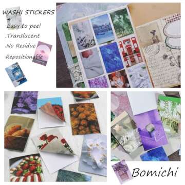 Bomichi Washi Stickers - 300 Pcs for Crafting & Journaling