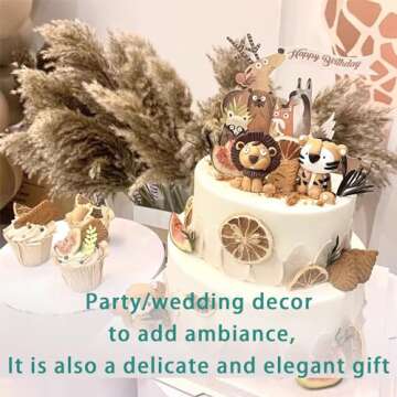 20 Stems 28" inch Large Brown Pampas Grass Decor Tall - Natural Fluffy Pompas Grass Bulk Tall Pampas Grass for Floor Vase - Boho Decor Home Decor Wedding Decor Event Decor，Gift