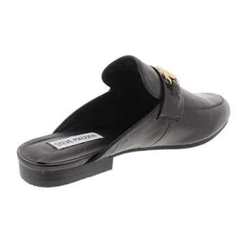 Steve Madden Women's Kandi Slip-On Loafer, Black Leather, 7.5 M US