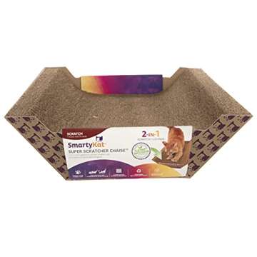 SmartyKat Super Scratcher Chaise Corrugated Cat Scratcher, Catnip Infusion Technology - Brown, One Size