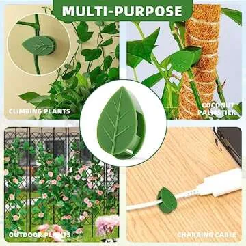 FIFNIM 90PCS Plant Clips for Climbing Plants,Plant Wall Clips for Vines Hanging Plant Tools Wall Fixture Clip Leaf-Shaped Self-Adhesive Plant Fixer,Home Decor