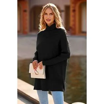 PRETTYGARDEN Oversized Turtleneck Sweater for Women