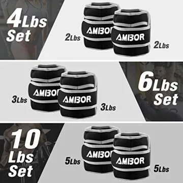 AMBOR Ankle Weights, 1 Pair 2 3 4 5 Lbs Adjustable Leg Weights, Strength Training Ankle Weights for Men Women, Wrist Weights Strap Set for Walking Running Gym Fitness Workout 2 Pack