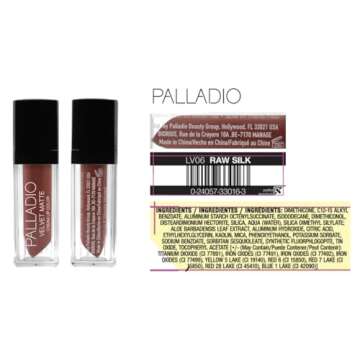 Palladio Velvet Matte Cream Lip Color Raw Silk - Luxe & Hydrating