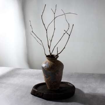Rusty Ceramic Vase, Pottery Farmhouse Flower Vase for Centerpieces, Wabi Sabi Decorative Vase for Ta...