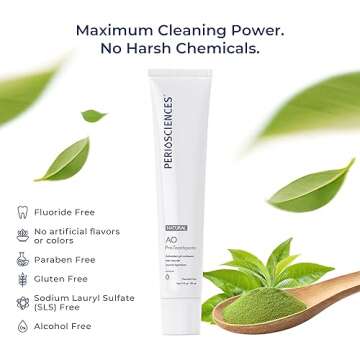 PerioSciences AO Pro Natural Toothpaste with Nano Hydroxyapatite, Remineralizing, Fluoride Free, SLS Free, Gluten Free 3 fl oz / 90ml