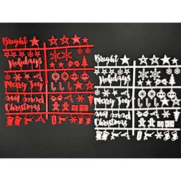 Christmas Letter Set for Changeable Felt Letter Boards, 3/4" Characters (Includes Christmas Symbols,...