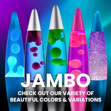 JAMBO 16" Beautiful Lamp- The Upgraded Motion Lamp- Purple with Pink Wax, Relaxing Liquid Lamp, Night Light Nightlight, Home Decor Living Room Office Bedroom Lamp for Adults Teens Kids Magma Lamp